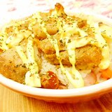 「受」カレー風❤ピラフと鶏唐揚げのトースター焼き❤